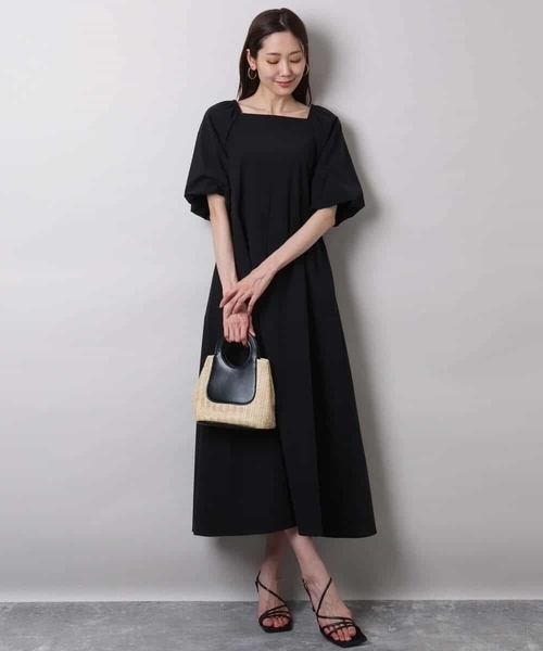 「MK MICHEL KLEIN」 半袖ワンピース 38 ブラック レディース_画像2