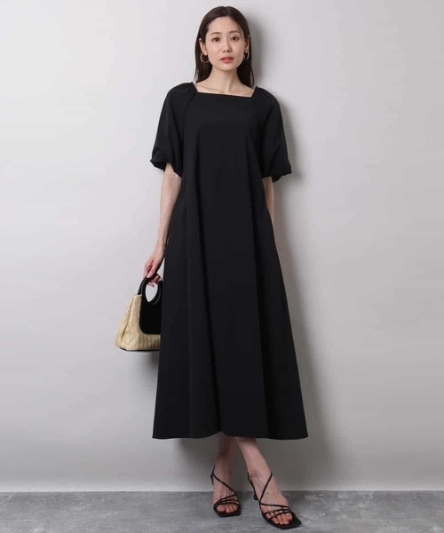 「MK MICHEL KLEIN」 半袖ワンピース 38 ブラック レディース_画像3