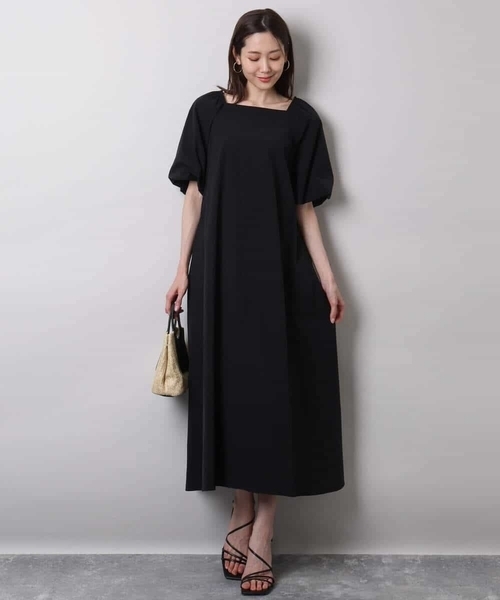 「MK MICHEL KLEIN」 半袖ワンピース 38 ブラック レディース_画像4