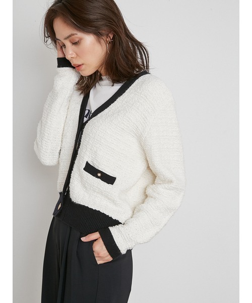 snidel新品未使用ニットカーディガントップスタグ付き SNIDEL（スナイデル） ニットカーディガン FREE ブラック レディース