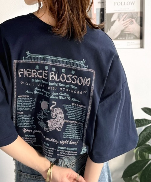 tシャツ 「JaVaジャバコラボ」着るだけで主役級。前後2way刺繍グラフィックオーバーサイズTシャツ レディース | Java | 04