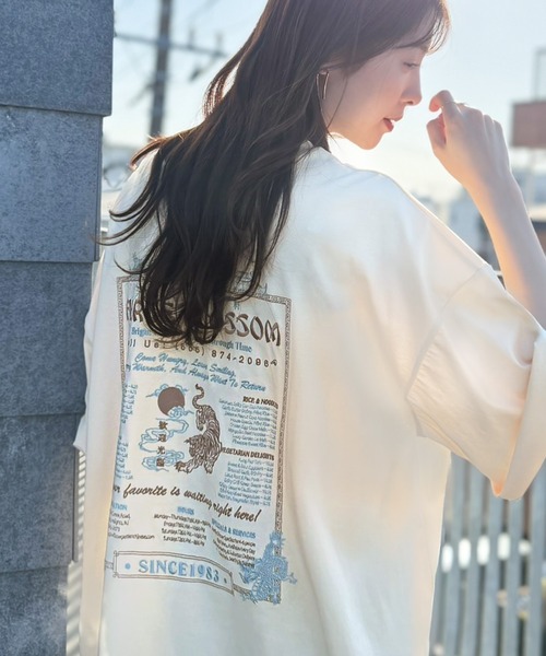 tシャツ 「JaVaジャバコラボ」着るだけで主役級。前後2way刺繍グラフィックオーバーサイズTシャツ レディース | Java | 19