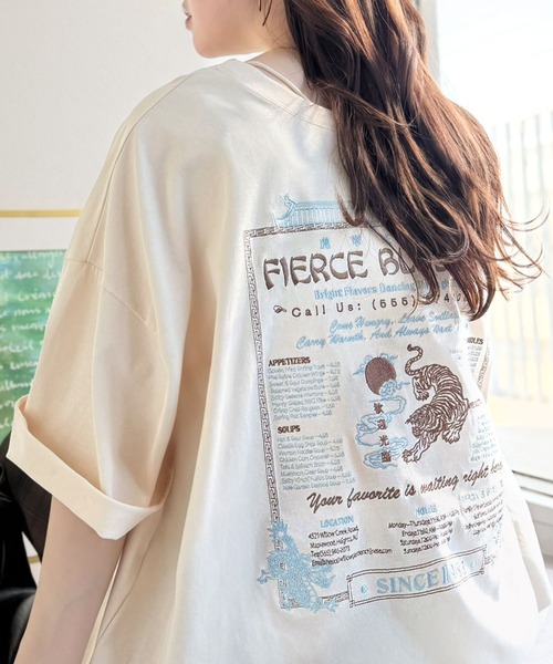 tシャツ 「JaVaジャバコラボ」着るだけで主役級。前後2way刺繍グラフィックオーバーサイズTシャツ レディース | Java | 20