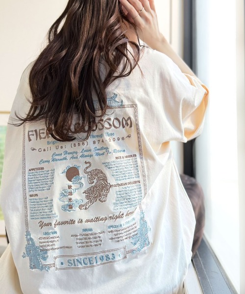 tシャツ 「JaVaジャバコラボ」着るだけで主役級。前後2way刺繍グラフィックオーバーサイズTシャツ レディース | Java | 21