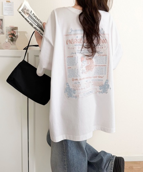 tシャツ 「JaVaジャバコラボ」着るだけで主役級。前後2way刺繍グラフィックオーバーサイズTシャツ レディース | Java | 14