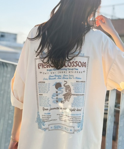 tシャツ 「JaVaジャバコラボ」着るだけで主役級。前後2way刺繍グラフィックオーバーサイズTシャツ レディース | Java | 17