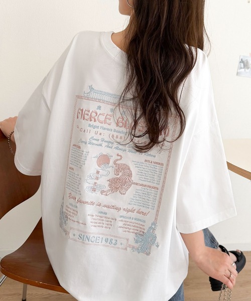 tシャツ 「JaVaジャバコラボ」着るだけで主役級。前後2way刺繍グラフィックオーバーサイズTシャツ レディース | Java | 05