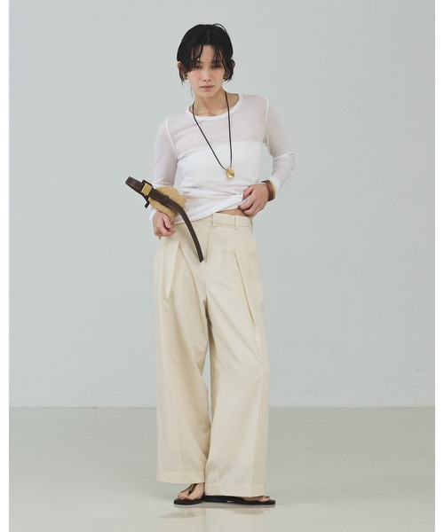qualite(カリテ) パンツ 「セットアップ対応」テンセルハイツイスト qualite(カリテ) パンツ 「セットアップ対応」テンセルハイツイスト