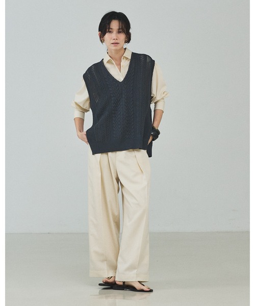 qualite（カリテ） パンツ 「セットアップ対応」テンセルハイツイスト