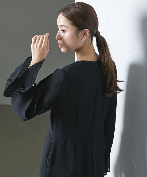 「Callarus」 長袖ワンピース L ブラック レディース_画像3