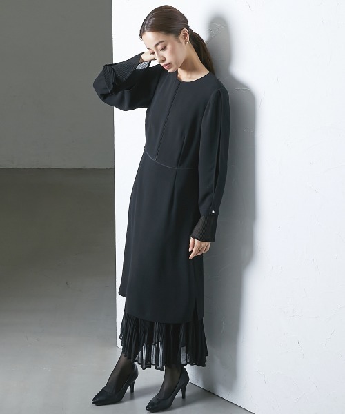 「Callarus」 長袖ワンピース L ブラック レディース_画像6