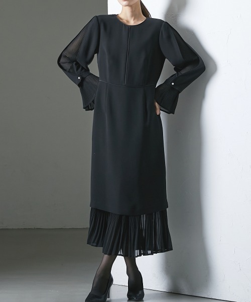 「Callarus」 長袖ワンピース L ブラック レディース_画像8