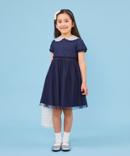 「CHOPIN deux」 「KIDS」半袖ワンピース 110cm ネイビー キッズ_画像2