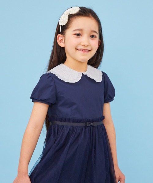 「CHOPIN deux」 「KIDS」半袖ワンピース 110cm ネイビー キッズ_画像6