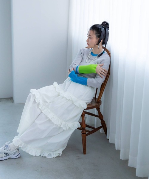 「bohmal」 長袖ニット FREE グレー レディース_画像2