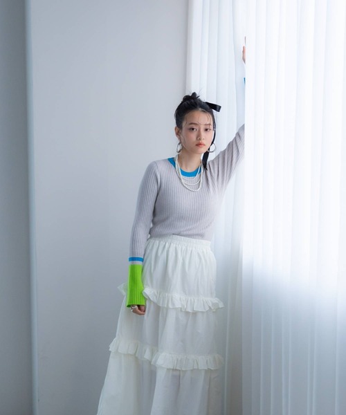 「bohmal」 長袖ニット FREE グレー レディース_画像6