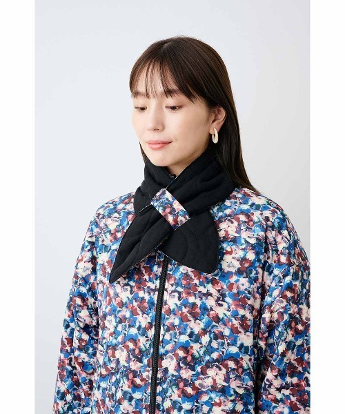 イエローペロタ　花柄　ジャカード　リバーシブル ジャケット コート　ネイビー コート アウター mensha！ ガーゼキルティングとヴィンテージ柄