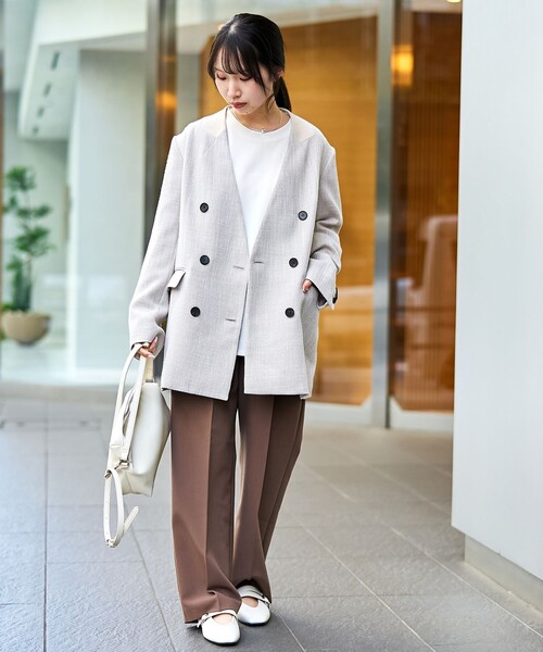 RONEL ジャケット ノーカラージャケット 「RONEL」ノーカラーツイード