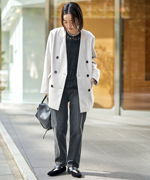 RONEL ジャケット ノーカラージャケット 「RONEL」ノーカラーツイード