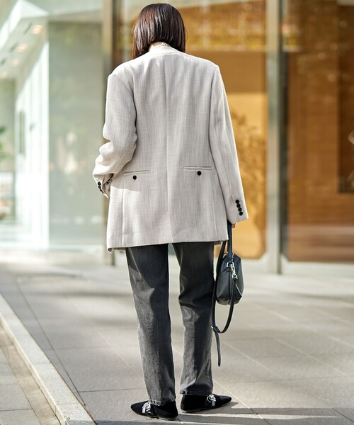 RONEL ジャケット ノーカラージャケット 「RONEL」ノーカラーツイード