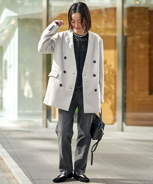 RONEL ジャケット ノーカラージャケット 「RONEL」ノーカラーツイード