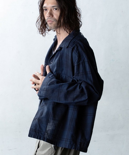 「EGO TRIPPING」 長袖シャツ 48(L) ネイビー メンズ_画像4