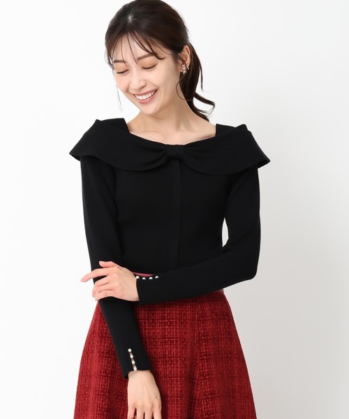 「MISCH MASCH」 長袖ニット フリ- グレー レディース_画像3