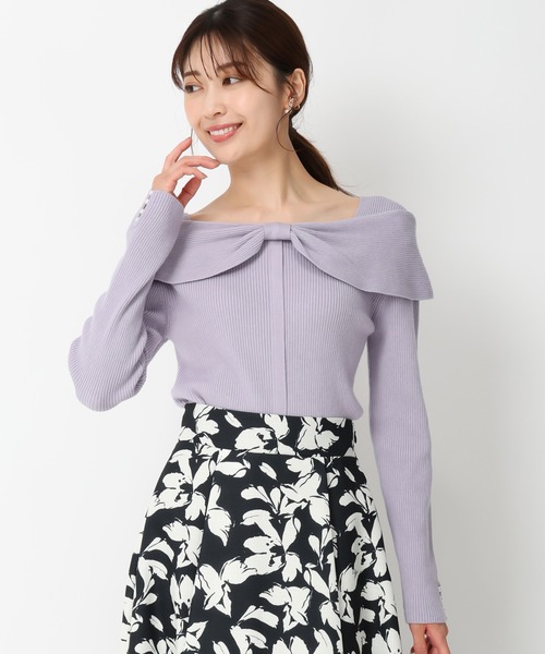 「MISCH MASCH」 長袖ニット フリ- グレー レディース_画像5
