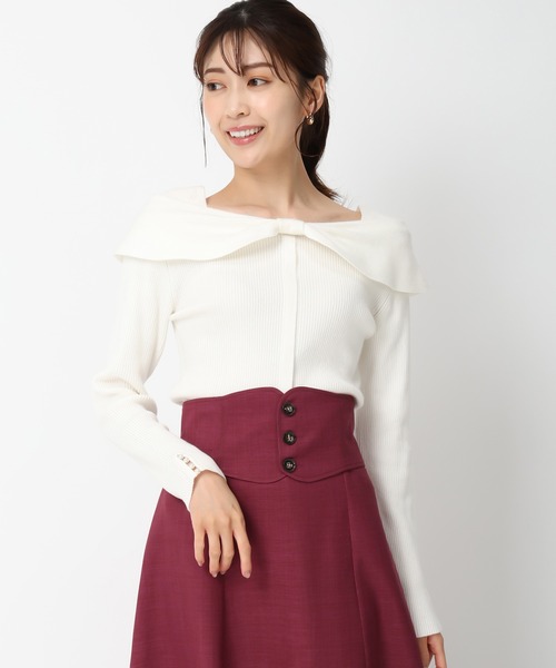 「MISCH MASCH」 長袖ニット フリ- グレー レディース_画像6