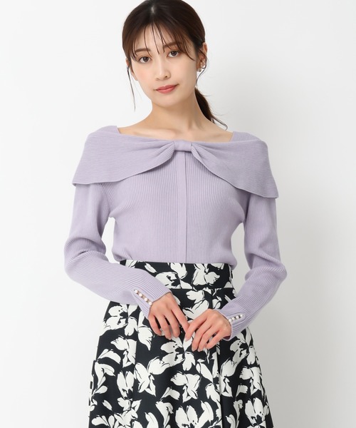 「MISCH MASCH」 長袖ニット フリ- グレー レディース_画像7