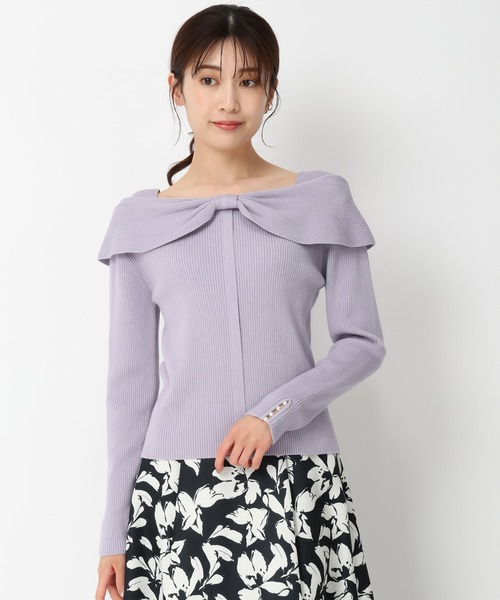 「MISCH MASCH」 長袖ニット フリ- グレー レディース_画像8