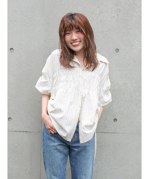 Ungrid（アングリッド） リネンシャツ ブラウス シャツ 半袖 ハーフ