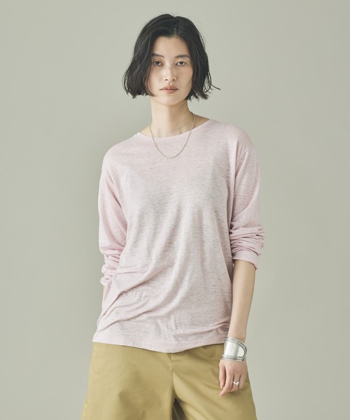 tシャツ Curensology(カレンソロジー)/シアーリネンロングスリーブTシャツ レディースの画像