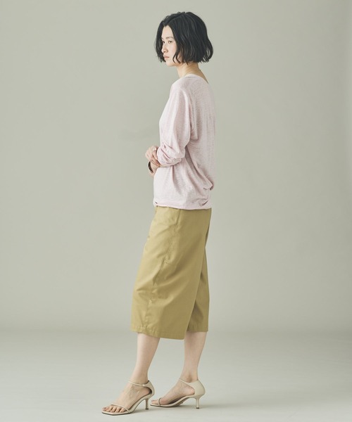 tシャツ Curensology(カレンソロジー)/シアーリネンロングスリーブTシャツ レディースの画像