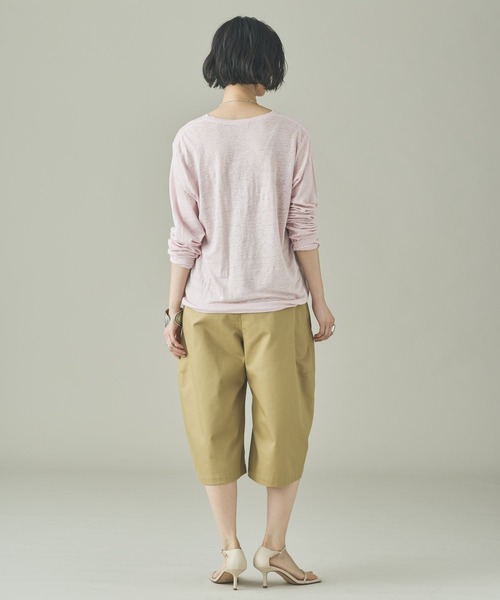 tシャツ Curensology(カレンソロジー)/シアーリネンロングスリーブTシャツ レディースの画像