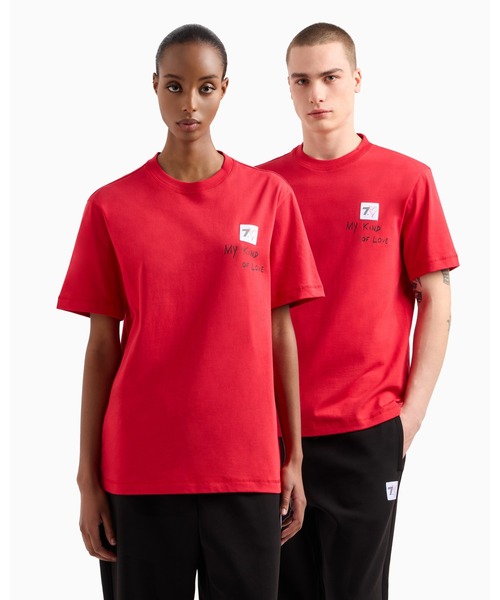 EA7 tシャツ 「エンポリオ アルマーニ EA7」7.CUORE フード付き