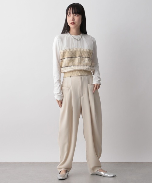 「LOWRYS FARM」 パンツ FREE ネイビー レディース_画像4