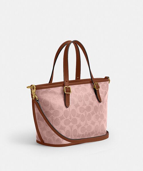 コーチ シグネチャー キャンバス スエード ショルダーバッグ 6877 ピンク COACH（コーチ） ショルダーバッグ バッグ タクシー トート バッグ 21