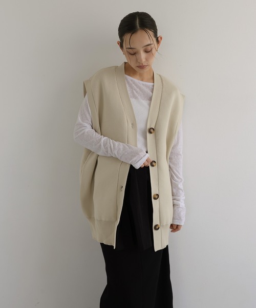 hellam（ヘラム） ベスト ジレ オーバーサイズニットジレ レディース