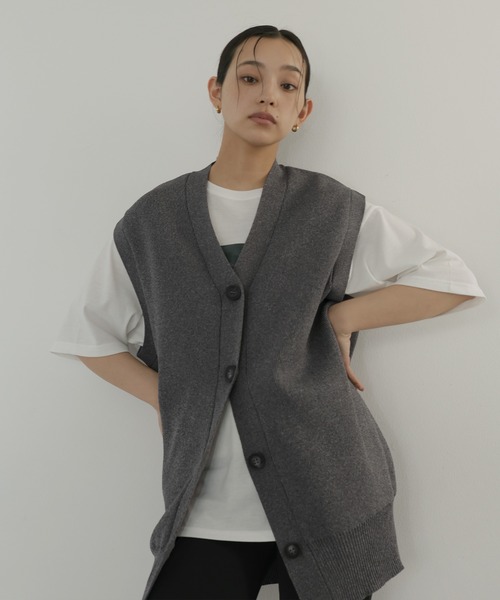 hellam（ヘラム） ベスト ジレ オーバーサイズニットジレ レディース
