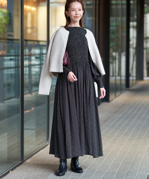 「SLOBE IENA」 長袖ワンピース 36 ブラック レディースの画像