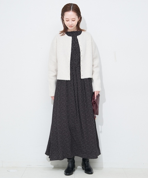 「SLOBE IENA」 長袖ワンピース 36 ブラック レディースの画像