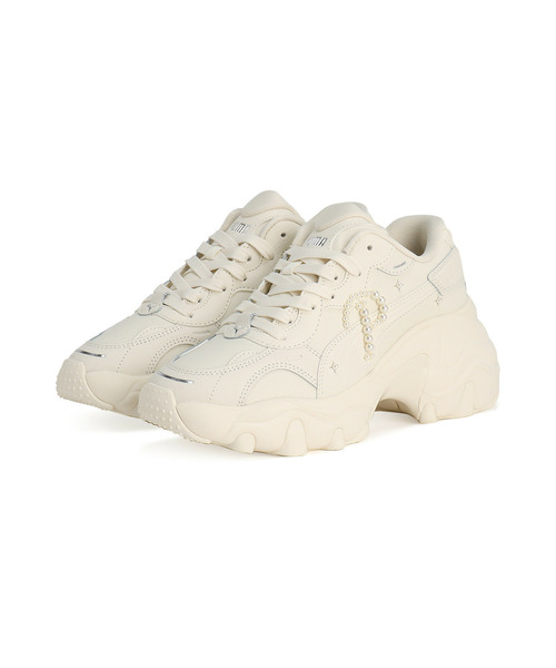 「PUMA」 ローカットスニーカー 25.5cm アイボリー レディース_画像2