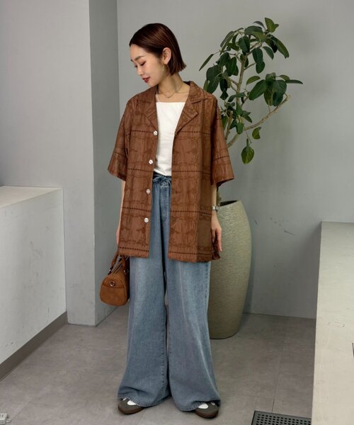 ブラウス シャツ 「UNISEX」レース刺繍シャツ/WEB限定カラーあり レディース メンズの画像