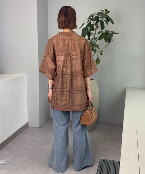 ブラウス シャツ 「UNISEX」レース刺繍シャツ/WEB限定カラーあり レディース メンズの画像
