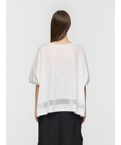 tシャツ mizuiro ind メッシュヘムワイドプルオーバー レディースの画像