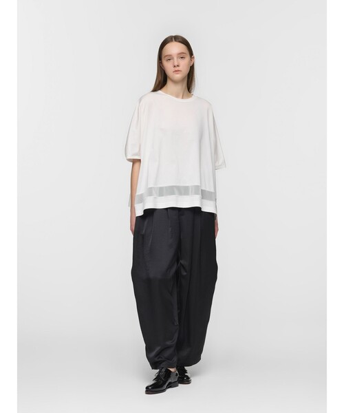 tシャツ mizuiro ind メッシュヘムワイドプルオーバー レディースの画像