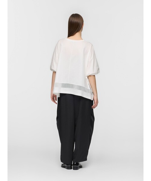 tシャツ mizuiro ind メッシュヘムワイドプルオーバー レディースの画像