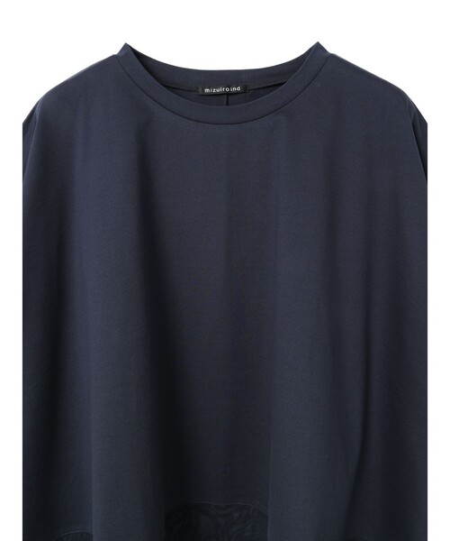 tシャツ mizuiro ind メッシュヘムワイドプルオーバー レディースの画像