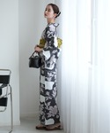 浴衣 浴衣 単品 utatane 白地に墨色の...の詳細画像2